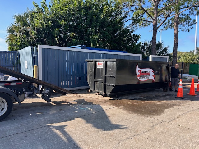 Completed dumpster job in Gibsonton by Tampa Bay Junkaneers
